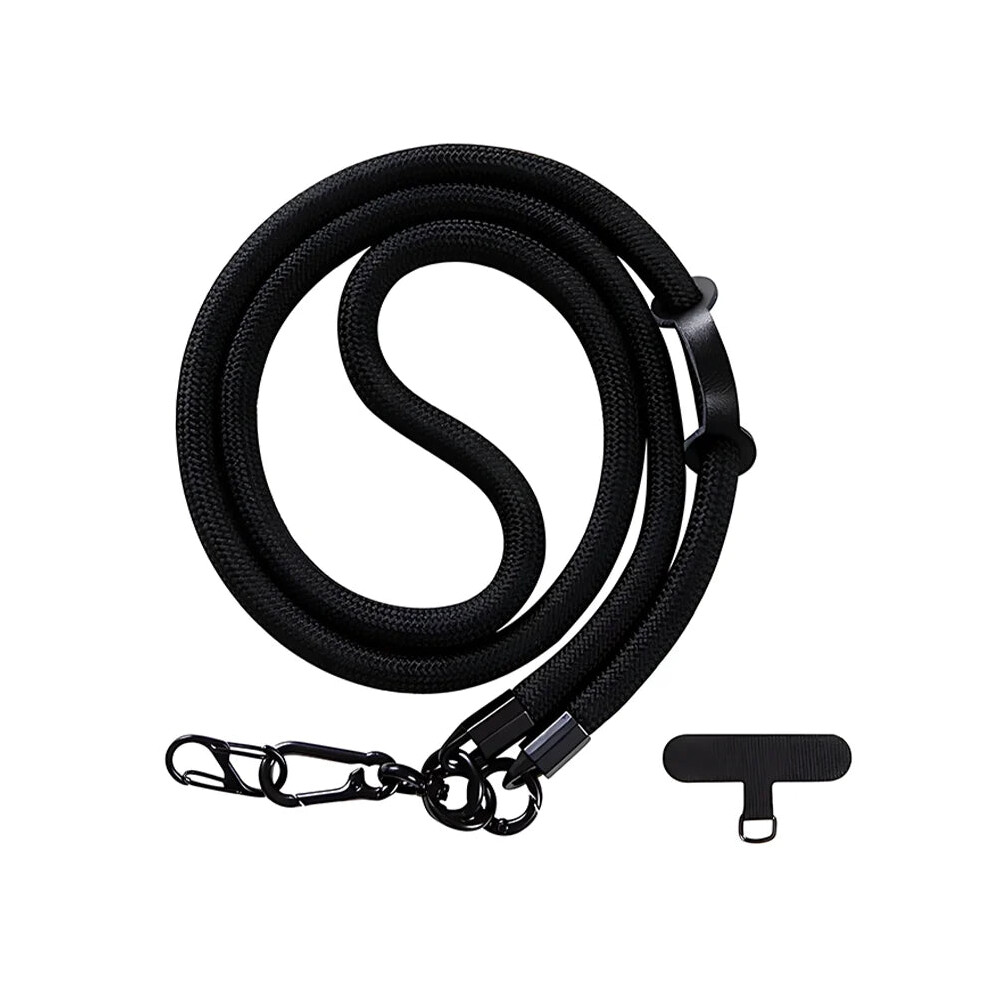 (Black) 10Mm Adjustable Mobile Phone Lanyard Detachable Neck Cord Strap Black 7357037076212