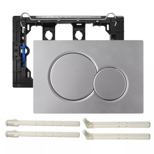 (Silver) For Geberit Sigma 01 Dual Push Button Flush Plate Actuator Wc Concealed Cistern