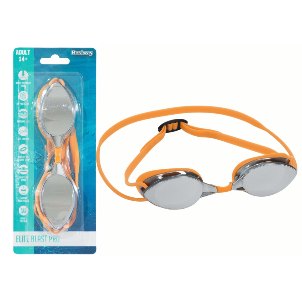 Mirrored Anti-Fog UV Swim Goggles for Ages 14+