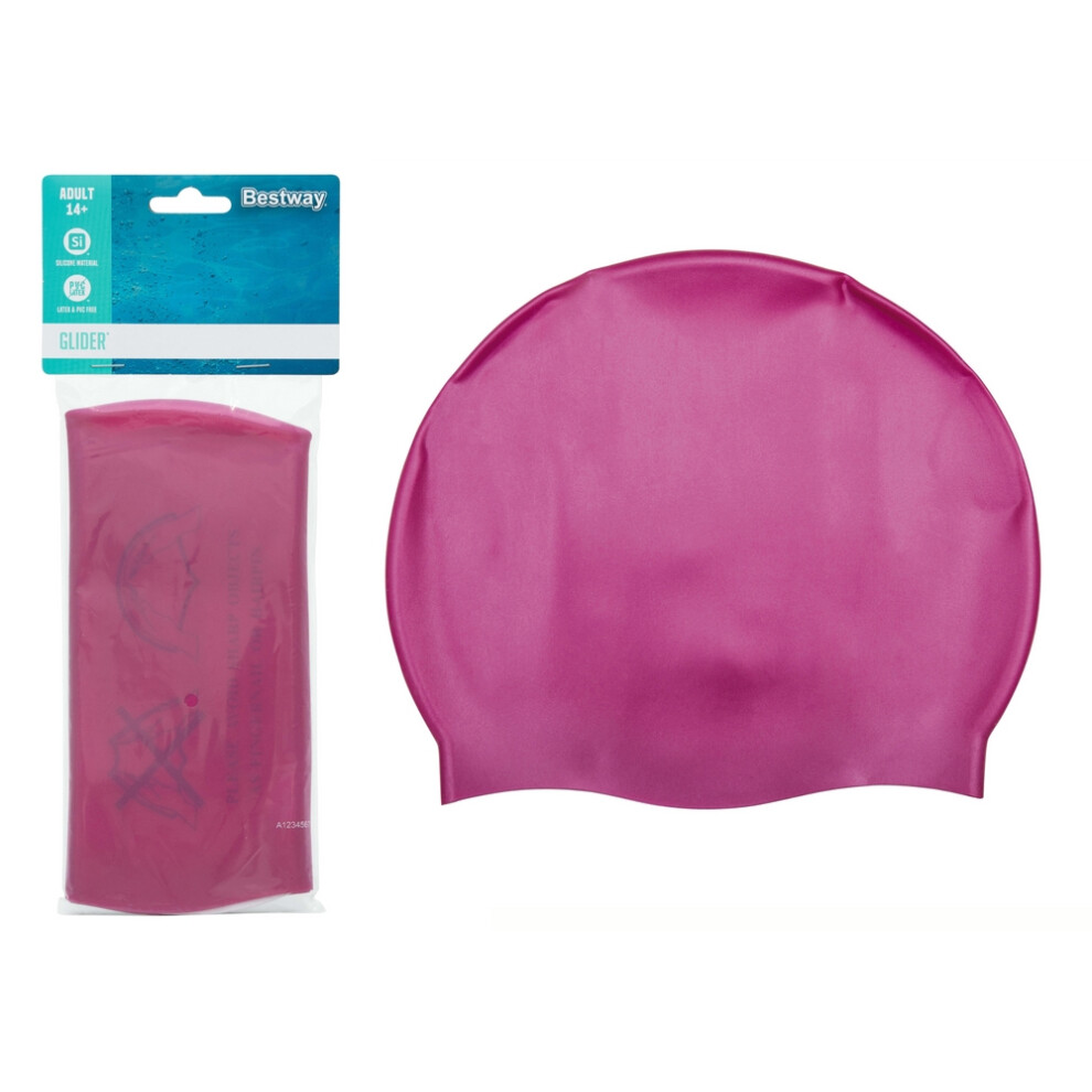 Pink Silicone Bathing Cap: Comfortable, Latex-Free, Unisex