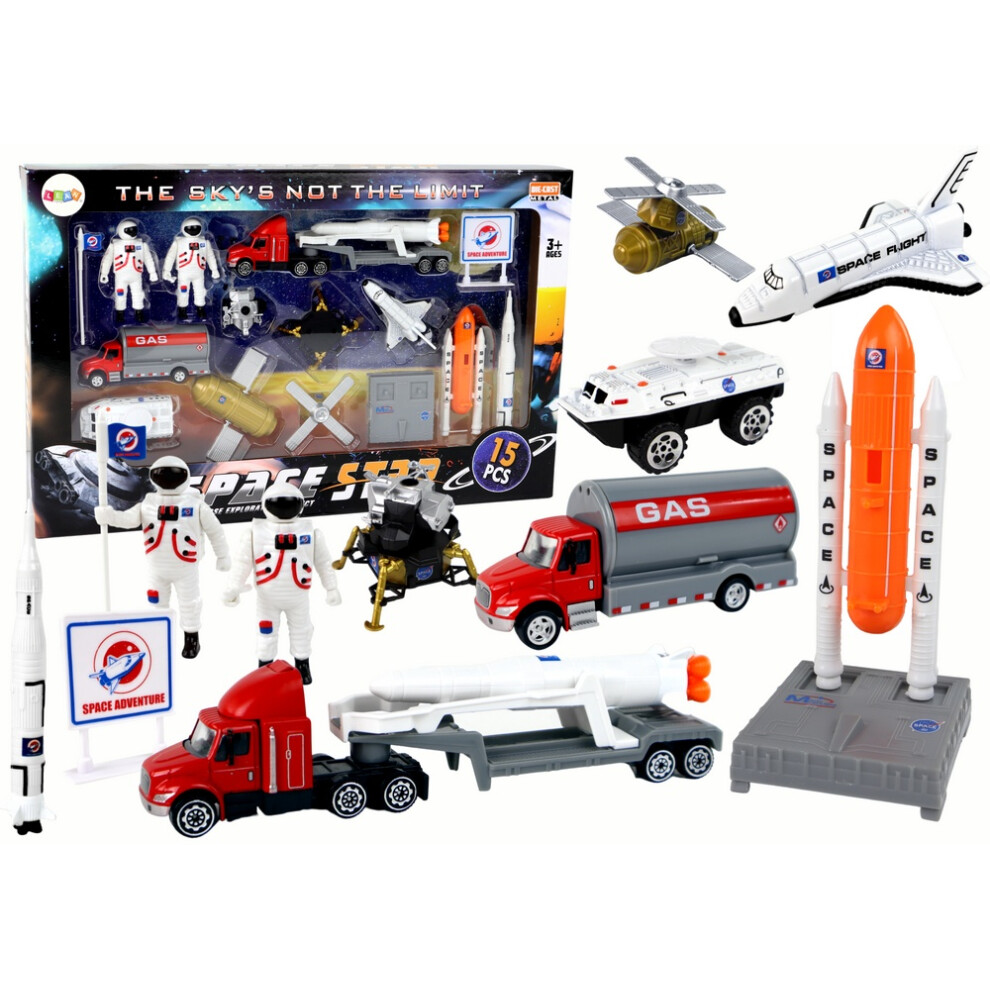 Space Adventure Toy Set: Rocket, Truck & Astronauts - 15 Pcs