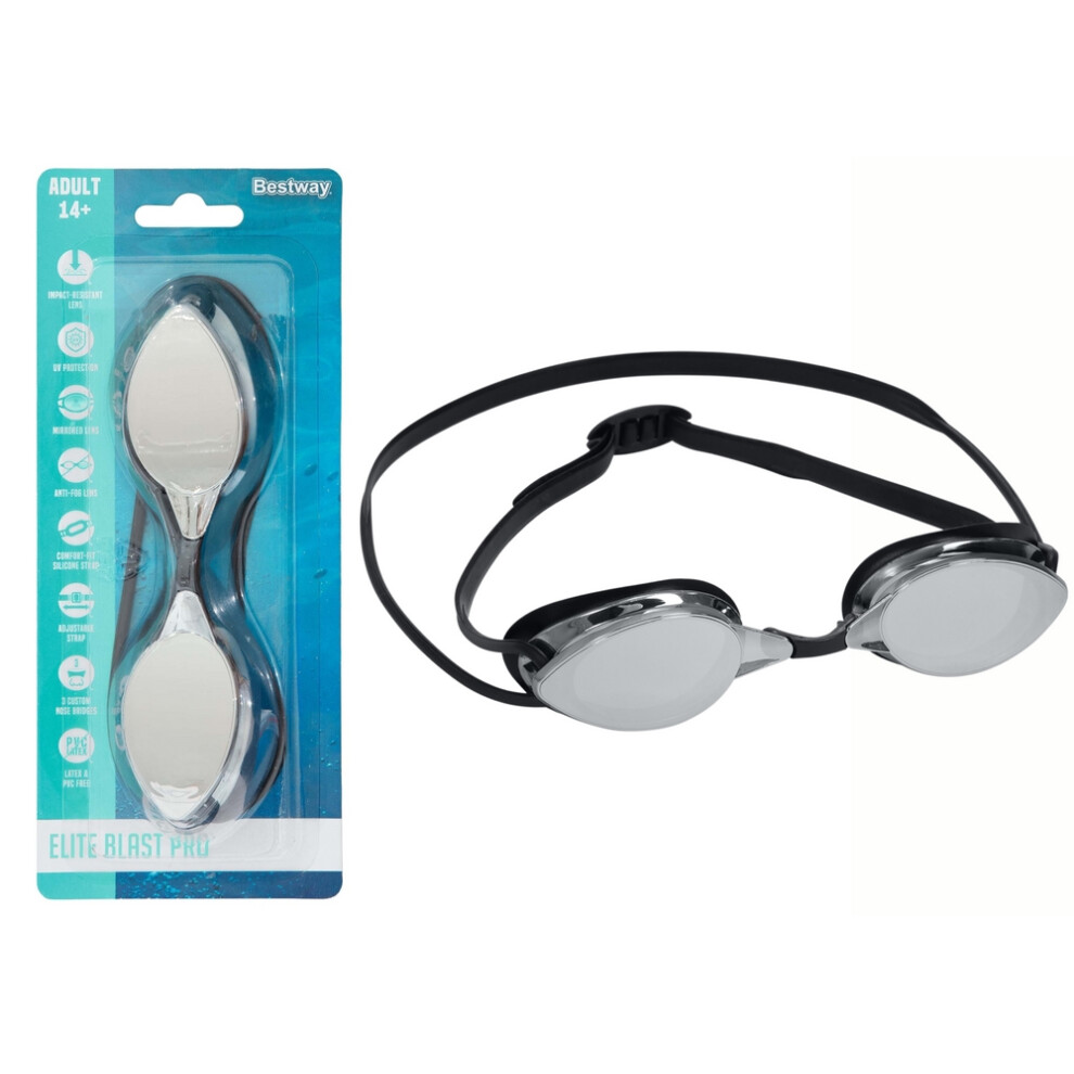 Anti-Fog UV-Protected Mirrored Swim Goggles for Ages 14+