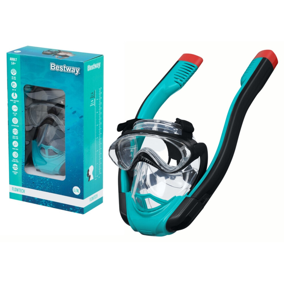 Full Face Snorkelling Mask with Dry Snorkel Tech, L/XL