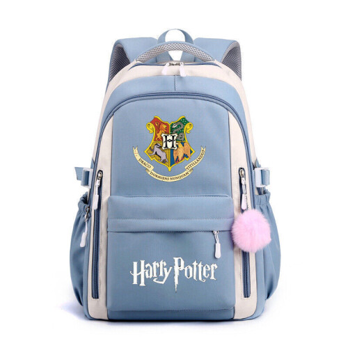 (Blue) Harry Potter Hogwarts Large Capacity Waterproof Backpack Computer Bag School Bag