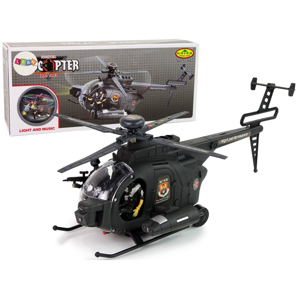 Battery-Operated Military Helicopter with Lights & Wings