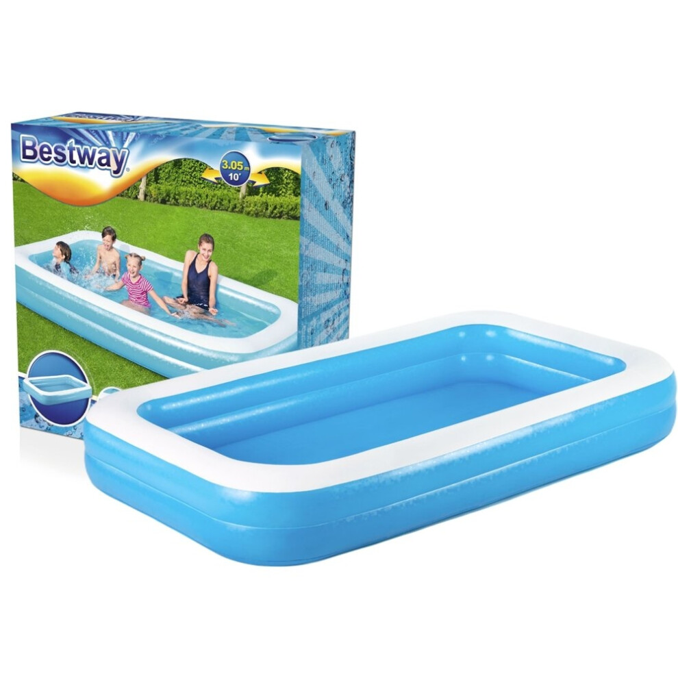 Large Inflatable Pool 305x183x46 cm for Family Fun