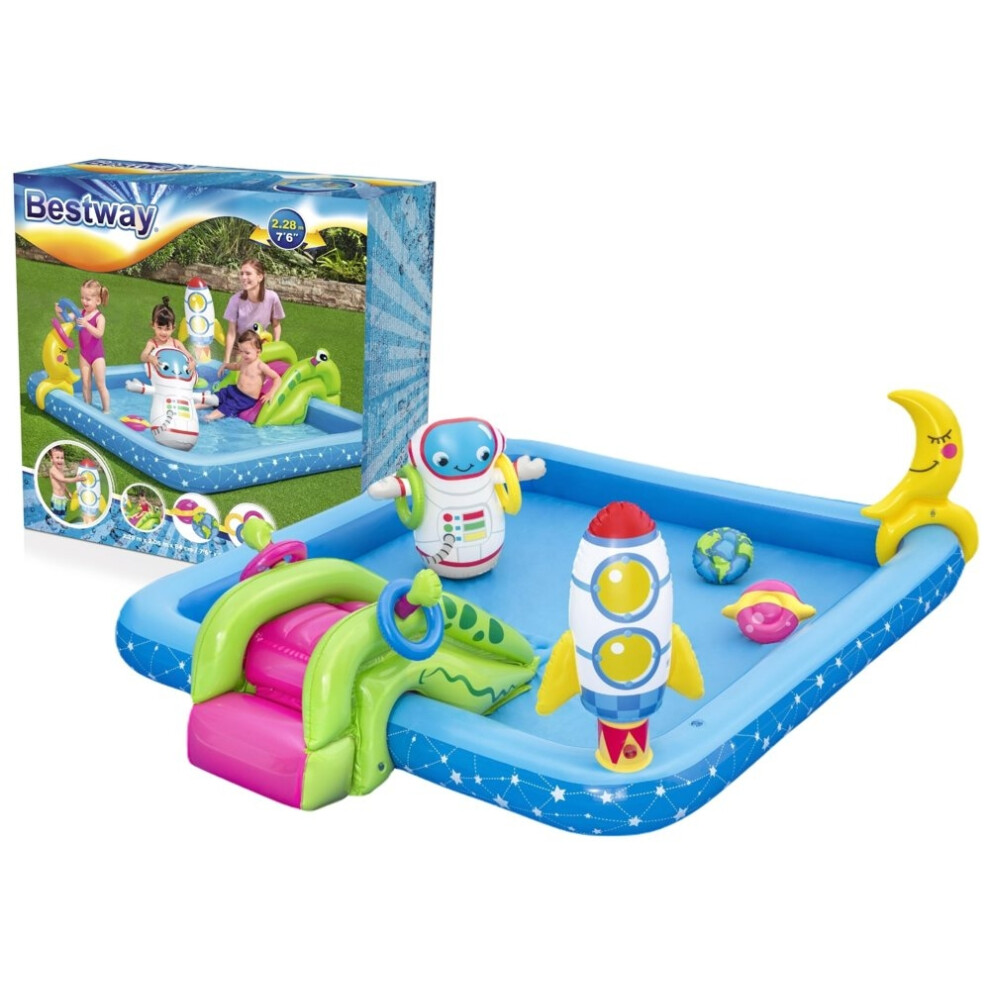 Inflatable Playground: Slide, Fountain & Rocket Fun (239x206x86 cm)