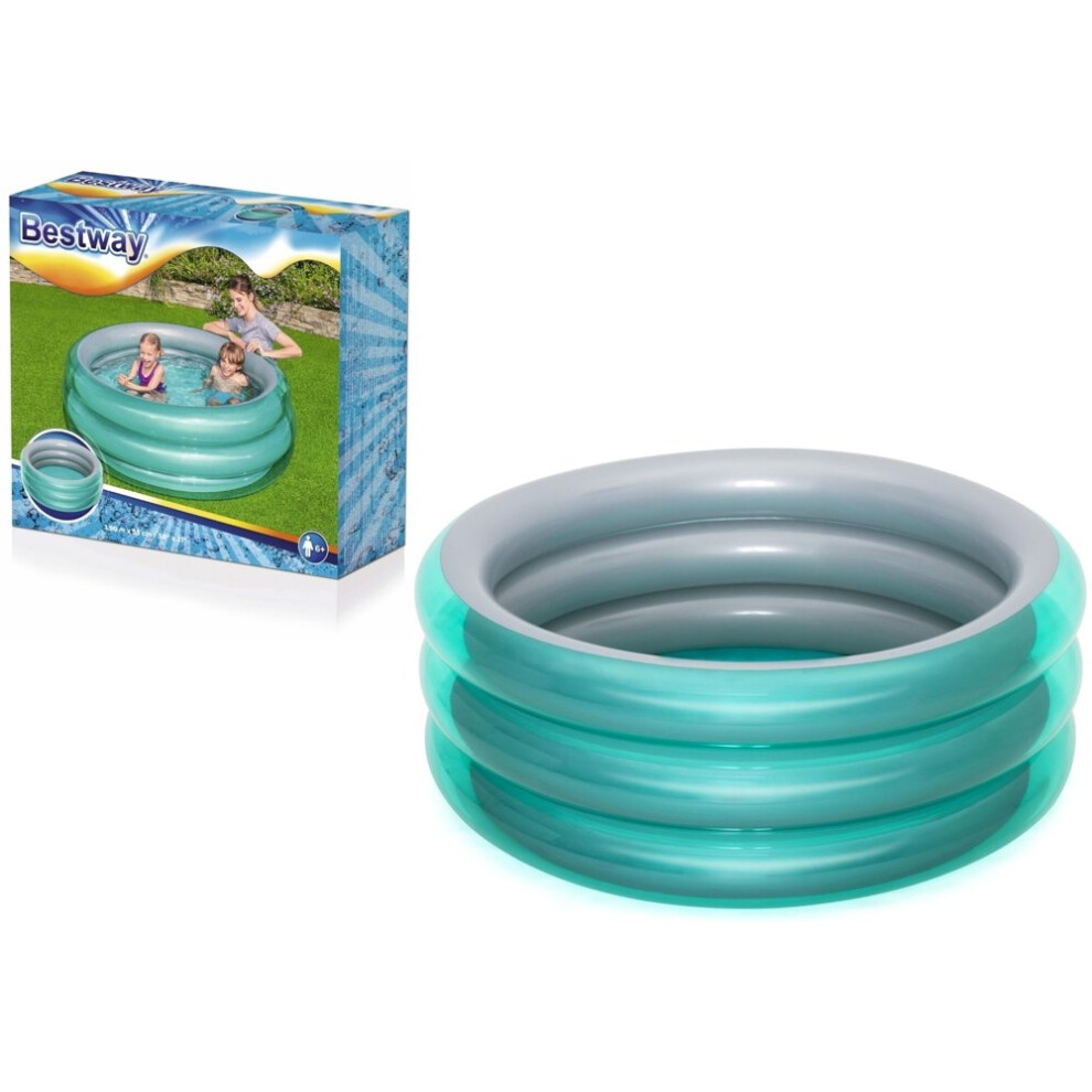 Colorful 3-Ring Inflatable Kids Pool - 150cm x 53cm