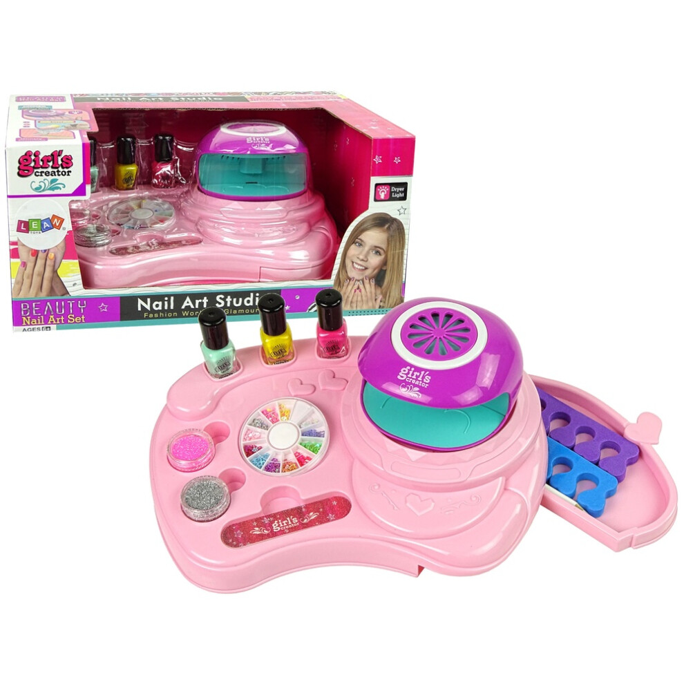 Kids' Nail Polish Set with Glitter, Dryer & Stickers