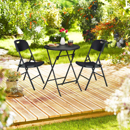 Runder Gartentisch in Rattanoptik 1