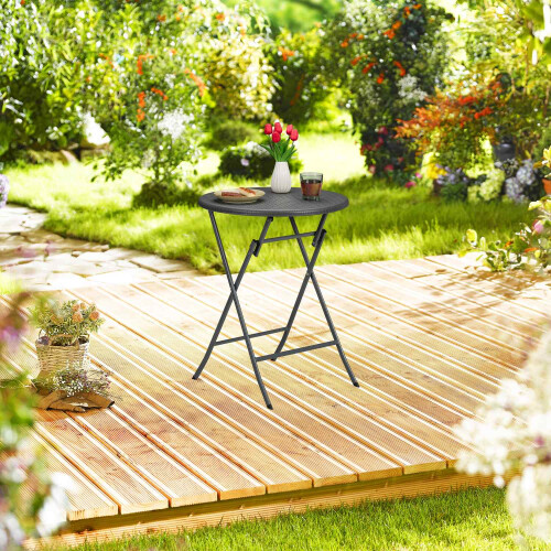 Runder Gartentisch in Rattanoptik 1