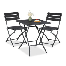 Set di mobili da balcone da 3 pezzi in effetto legno