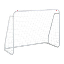 Weißes Fußballtor mit Stahlrahmen