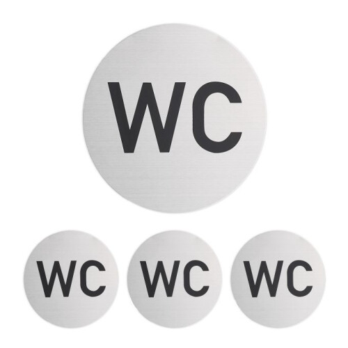 4er Set selbstklebende WC-Schilder