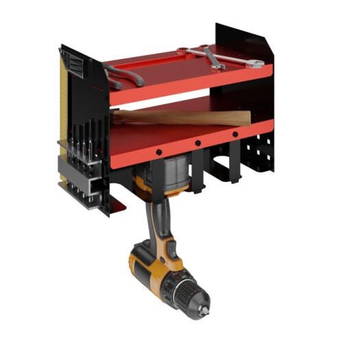 Wall tool storage 4 cordless screwdrivers