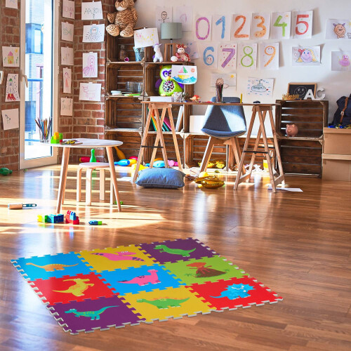 Puzzlematte Dinosaurier bunt 2
