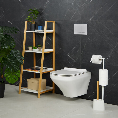 Toilettensitz aus Bambus und Edelstahl 2
