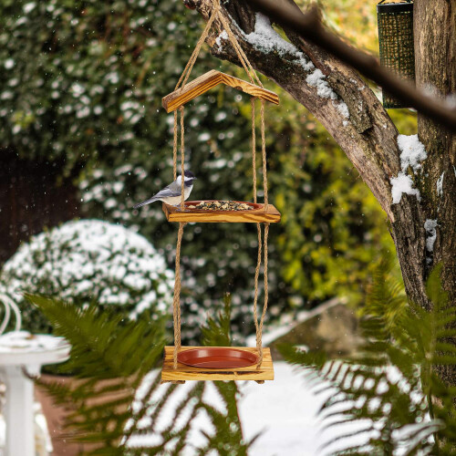 Vogelfutterstation mit 2 Näpfen 2