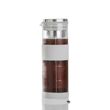 Portable Airtight Brew Iced Coffee Maker Tea Infuser - 800ml Cold Brew Coffee Kettle Brewing Glass Carafe Pitcher