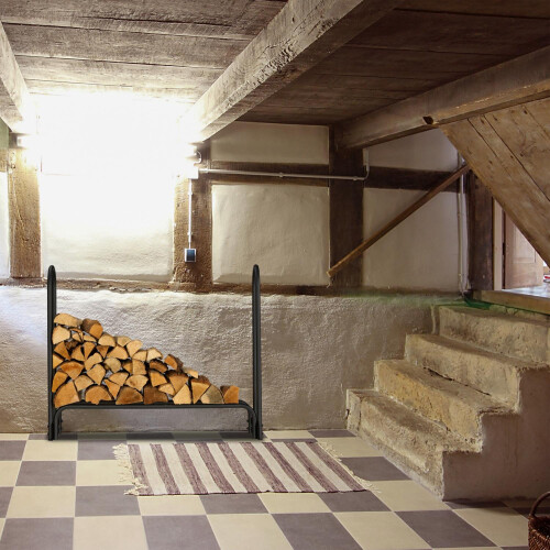 Holzregal aus Metall 110 cm 2