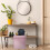 Stool in pink velvet 5