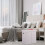 Stool with storage space beige 5