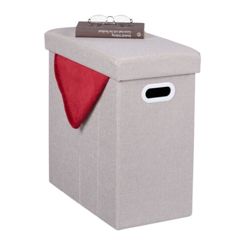 Stool with storage space beige