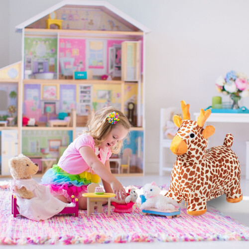 Hüpftier Giraffe mit Mütze 1