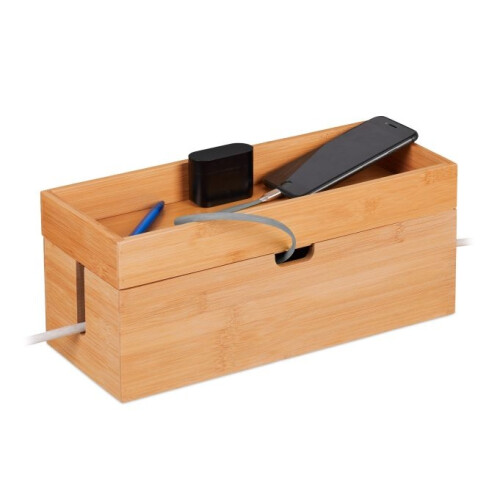 Kabelbox aus Bambus