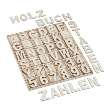 Buchstaben und Zahlen aus Holz 144 Teile