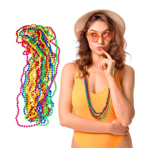 Bunte Perlenkette Neon 30er Set