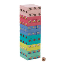 Bunter Schaukelturm aus Holz mit Tieren