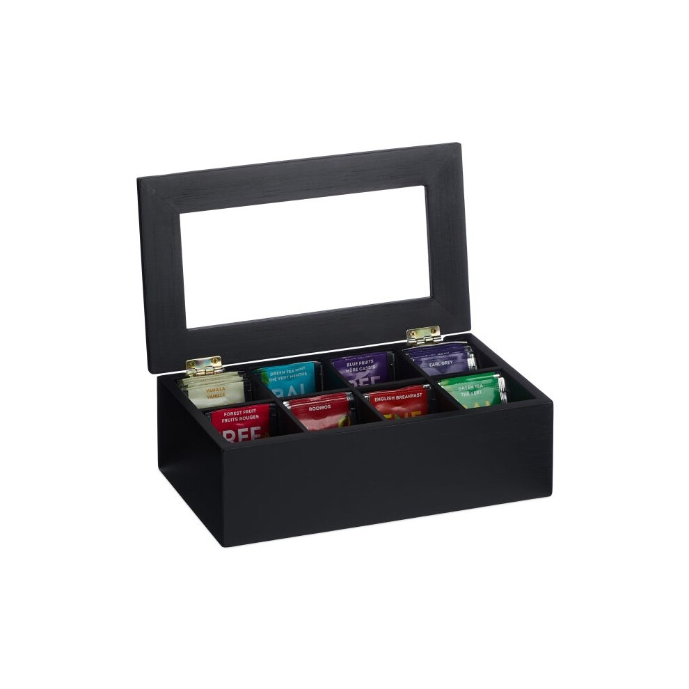 Black tea box with 8 compartments