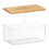 Transparente Taschentuchbox mit Bambusdeckel 6
