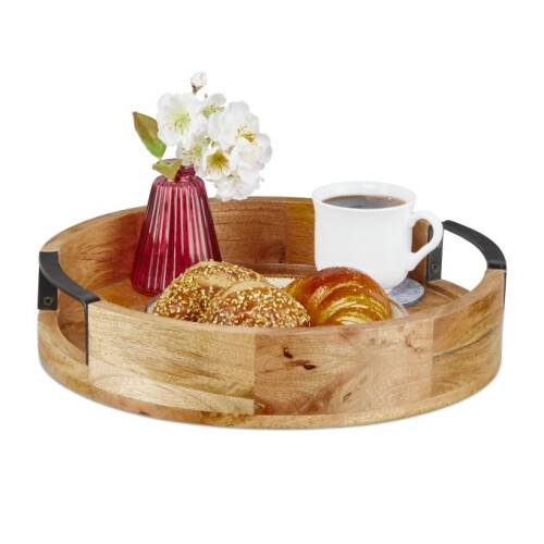Rundes Tablett aus Mangoholz