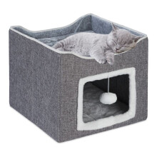 Zusammenklappbare Katzentoilette in Grau