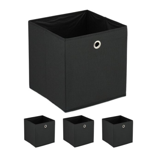 Schwarze Aufbewahrungsbox - 4 Stück