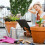Planter box with trellis wall in white 3