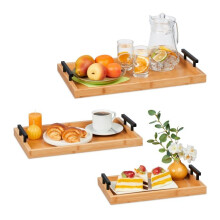 Tabletts aus Bambus - 3er-Set