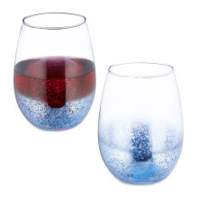 Weingläser ohne Stiel 2er-Set blau