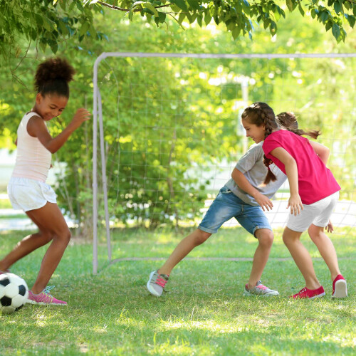 Fußballtor aus weißem Stahl 2