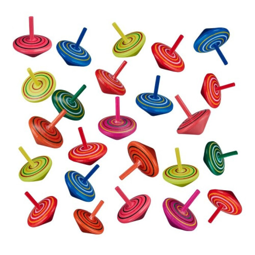 Bunte Holzspinner - 24er-Set