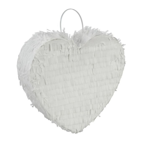 White heart shaped pinata