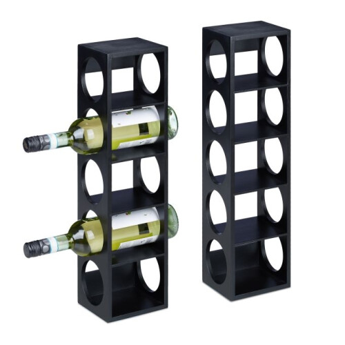 Schwarzes Weinregal 2er-Set