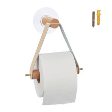 Toilettenpapierhalter aus Holz mit Riemen