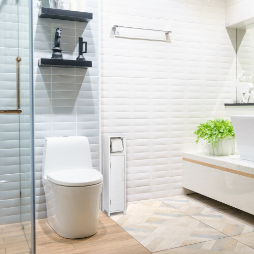 Stehender Toilettenpapierhalter in Weiß 1
