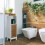 Badezimmerschrank mit Rattantür 2