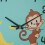 Wanduhr Affe für Kinder 6