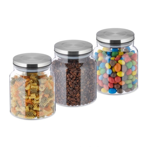 3er-Set Vorratsgläser mit Deckel 1100 ml