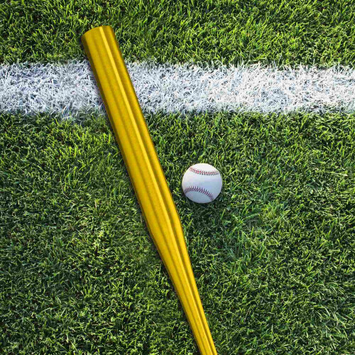 Baseball bat in golden aluminum 1